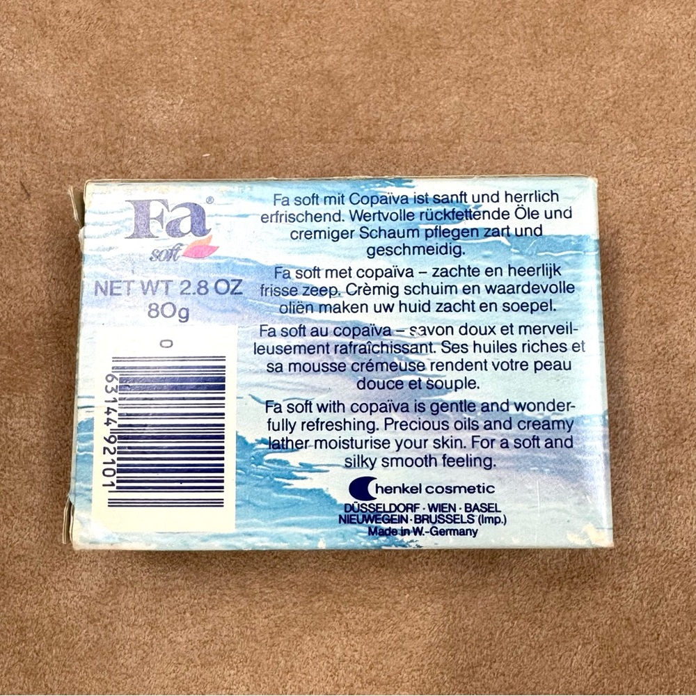 VTG Fa Soft Luxury Bar Soap Copaiva Made in West Germany 2.8 oz Vintage - Picture 2 of 2